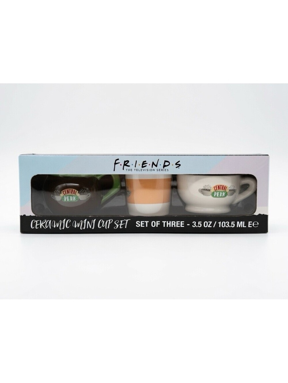 Friends TV Series Central Perk Ceramic Mini Cup Mug Set of 3 – 3.5 oz NIB